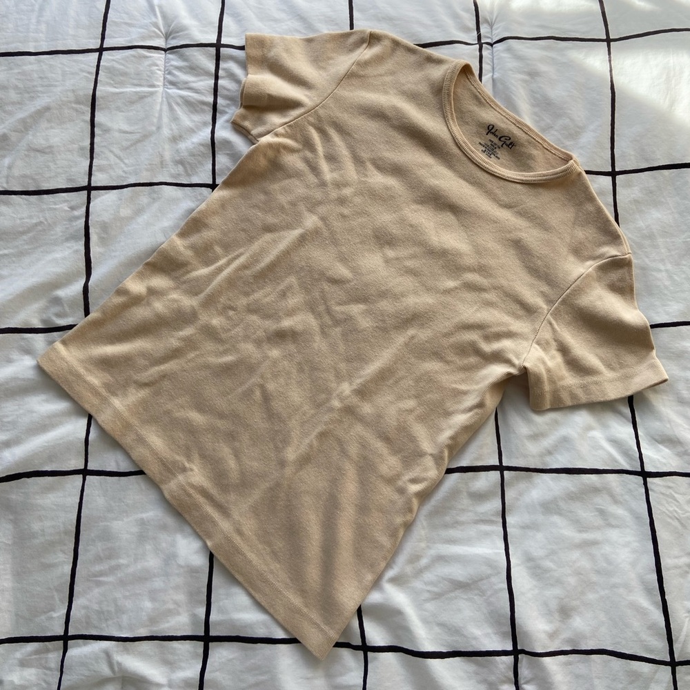 Brandy Melville Beige Crew Neck Top